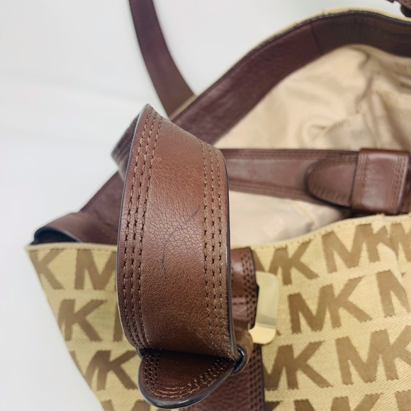 MK Michael Kors Canvas Leather Tote Bag (2 OF 2) - Picture 5 of 10
